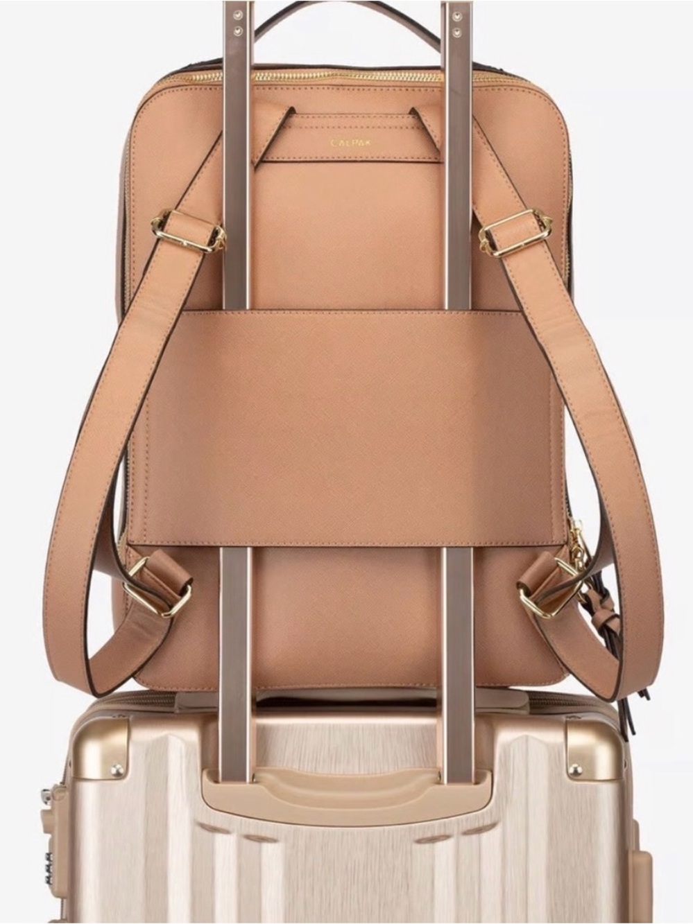 Calpak laptop Backpack in Caramel - Picture 2 of 12